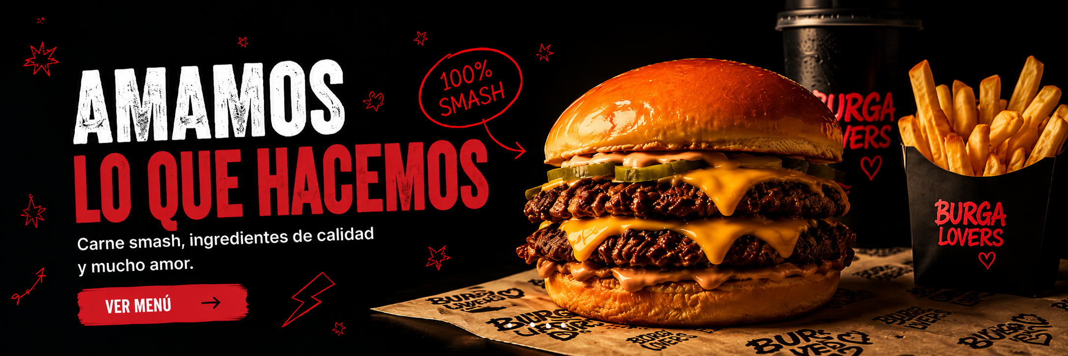 Amamos lo que hacemos — Carne smash, ingredientes de calidad y mucho amor.